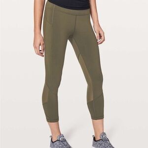 Lululemon Pace Rival Crop Dark Olive 22”